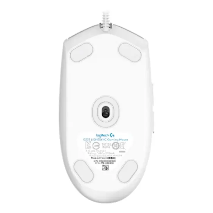 Mouse Logitech G203 LightSync Alámbrico USB-A 8.000DPI Blanco 910-005791 (3).webp