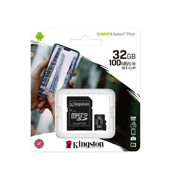 MicroSD Kingston Canvas Select Plus 32GB A1 Clase 10 SDCS2/32GB