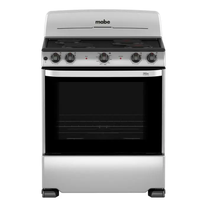 Cocina Eléctrica Mabe 30" 4 Quemadores Plateada/Negro EME7620BSFL0