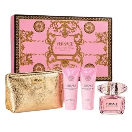 Estuche de Perfume Versace Bright Crystal Set de 4 Piezas