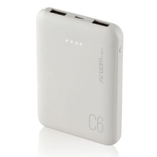 Batería Portátil Argom C6 6.000mAh Blanca ARG-PB-1136WT