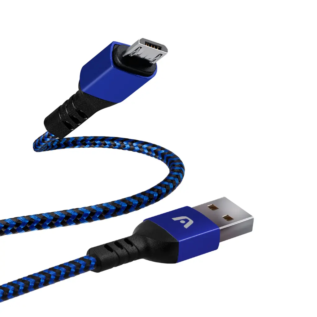 Cable Argom Micro USB a USB-A 2.0 Nylon 1.8mts Azul ARG-CB-0021BK