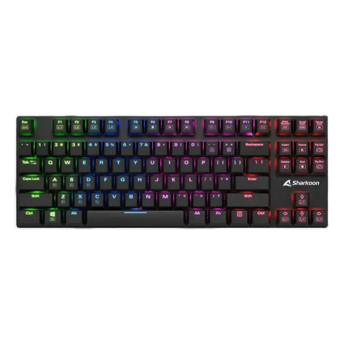 Teclado Sharkoon PureWriter TKL RGB Mecánico Alámbrico USB-A Ingles Negro 4044951021505