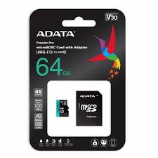 Memoria Micro SD Adata 64GB 4K V30 AUSDX64GUI3V30SA2-RA1