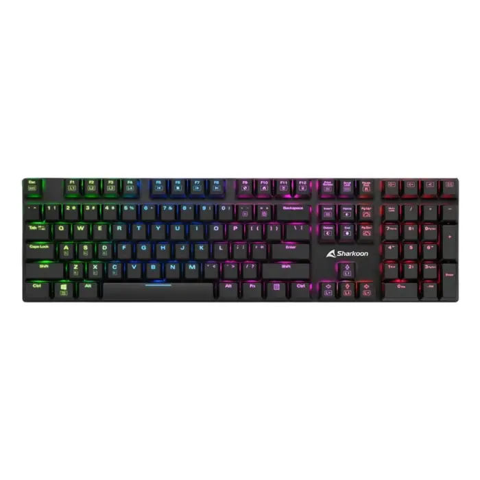 Teclado Sharkoon PureWriter RGB Mecánico Alámbrico USB-A Ingles Negro 4044951021482