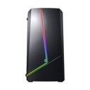 CASE GAMING RGB EAGLE WARRIOR GLADIATOR CG11RFRA003C MID TOWER 1 VENTILADOR DE 120MM CON PANEL ACRÍLICO FRONTAL Y LATERAL Y TIRA RGB (INCLUYE PEQUEÑO CONTROL BOARD) NEGRO
