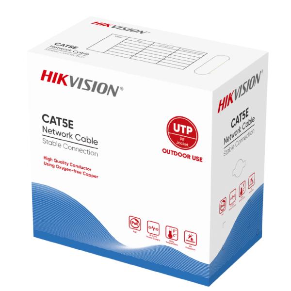 Cable UTP Hikvision CAT 5E Exterior DS-1LN5EO-UU/E(O-STD) 23AWG UL 305 Mts 100% Cobre 307400129