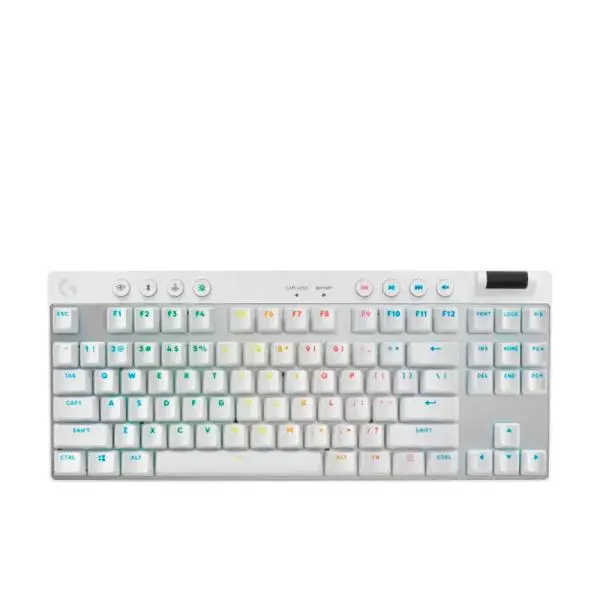 Teclado Mecanico Logitech Pro X TKL Lightspeed RGB USB Inalámbrico Blanco 920-012143