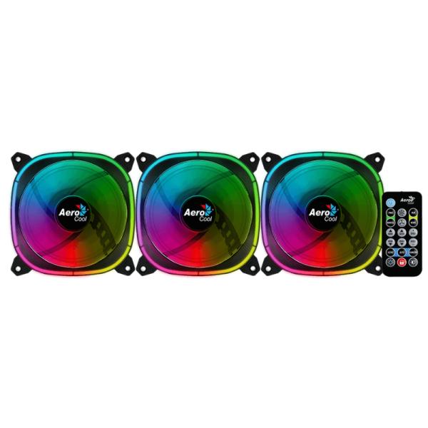 Abanico Aerocool Astro 12 Pro ARGB Pro 12CM X3 + H66F X1 +Control Remoto