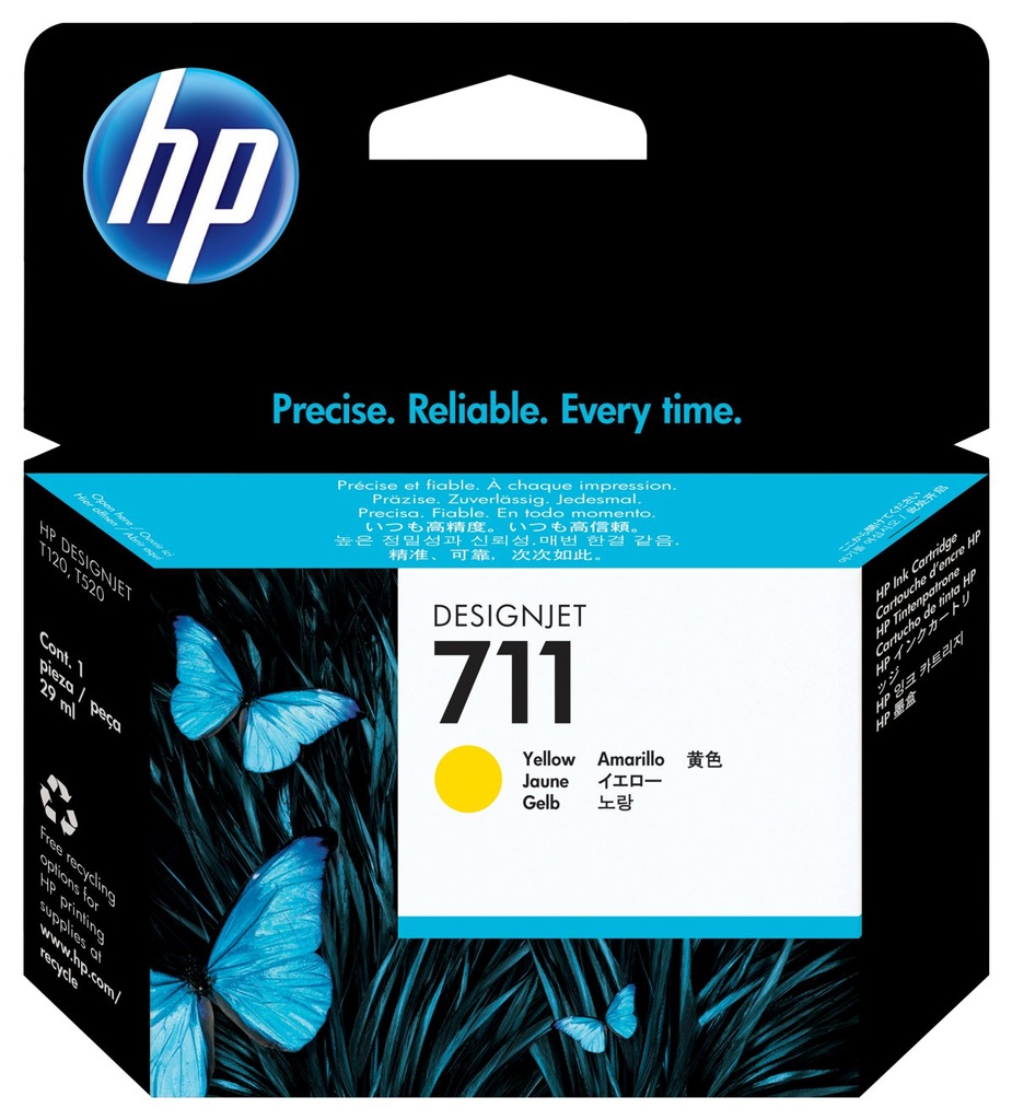 Cartucho de Tinta Amarillo HP 711 CZ132A