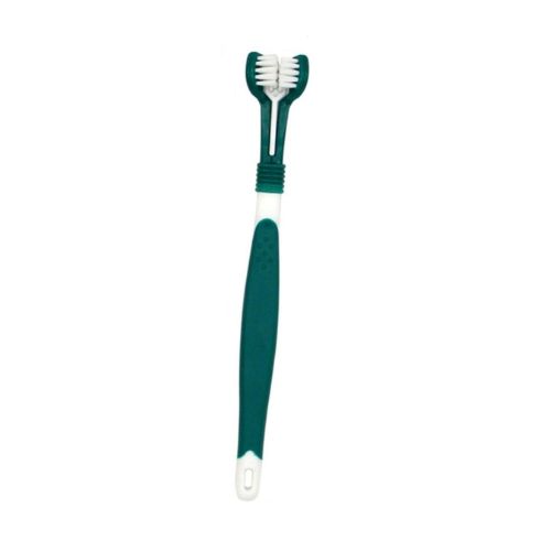 Cepillo de Dientes para Perro La Gotera Triple Cara Verde Oscuro DT765-2