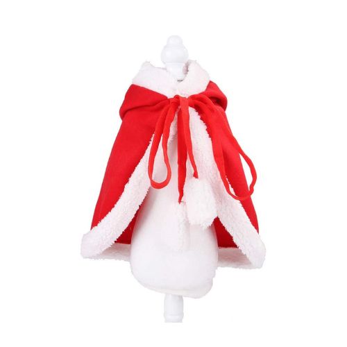 Capa de Navideña para Mascotas La Gotera con Gorrito y Pompones S PGP60