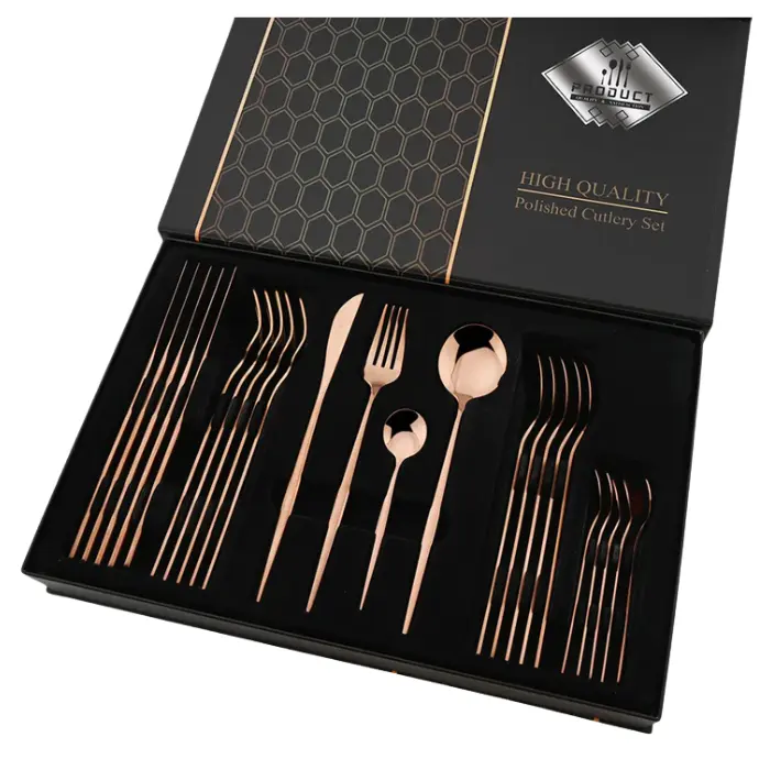Set de Cubiertos La Gotera de Acero Rosé B08MQ4