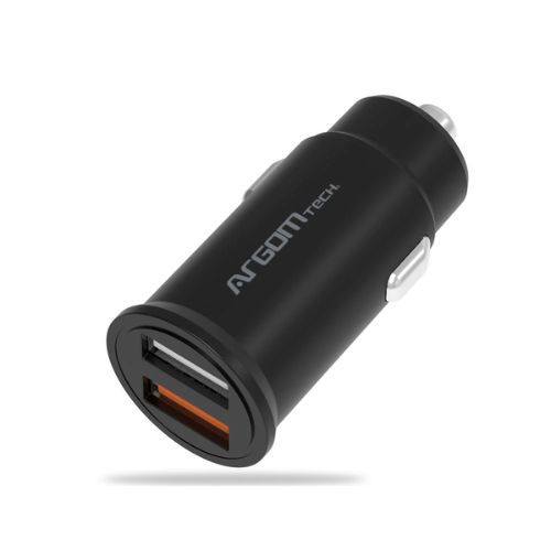 Cargador De Auto Argom 30W 2 Puertos USB ARG-AC-0111BK