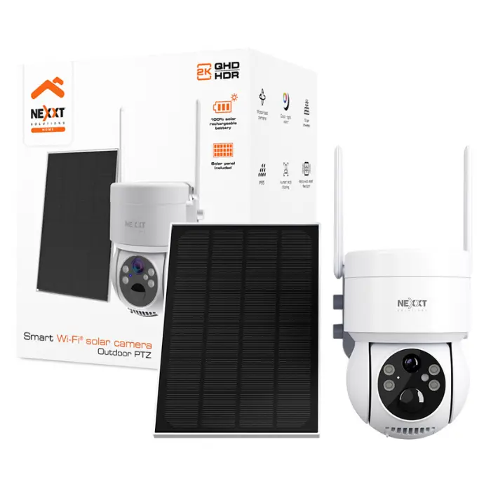 Cámara De Seguridad Inteligente Nexxt Solutions Panel Solar Wi-Fi NHC-OP20S
