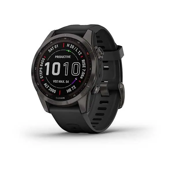 SmartWatch Garmin Fenix 7S Zafiro Solar 42mm Titanio DLC Gris 010-02539-27