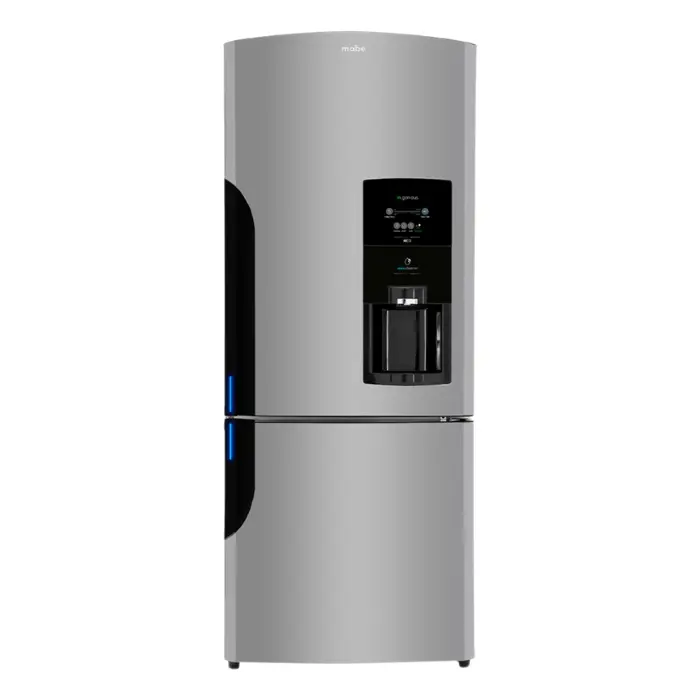 Refrigeradora Mabe Bottom Freezer 19p³/520L Dispensador de Agua Sin Escarcha Plateada/Negro RMB520IBMRX1