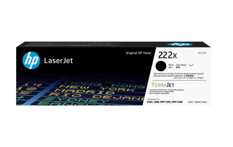 Cartucho de Tóner Negro HP LaserJet 222X W2220X
