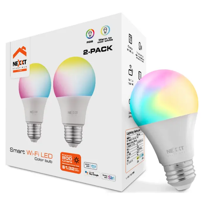 Bombillo inteligente Nexxt Solutions Tecnología Matter Wi-fi 110V RGB multicolor NHB-C110M2PK