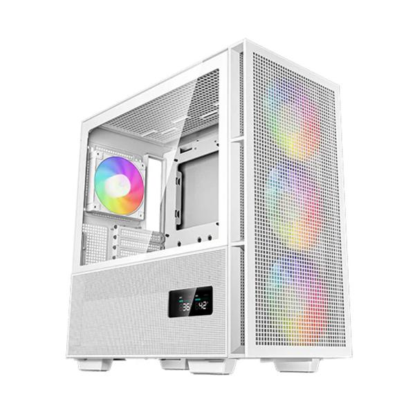 CASE GAMING DEEPCOOL CH560 DIGITAL WH MEDIA TORRE CON VIDRIO TEMPERADO EN EL LATERAL 3 VENTILADORES ARGB 140MM LATERAL HIBRIDO D