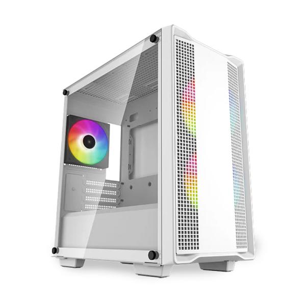 CASE GAMING DEEPCOOL CC360 WH ARGB MICRO ATX CON VIDRIO TEMPERADO EN EL LATERAL 3 VENTILADORES ARGB 140MM BLANCO R-CC360-WHAPM3-