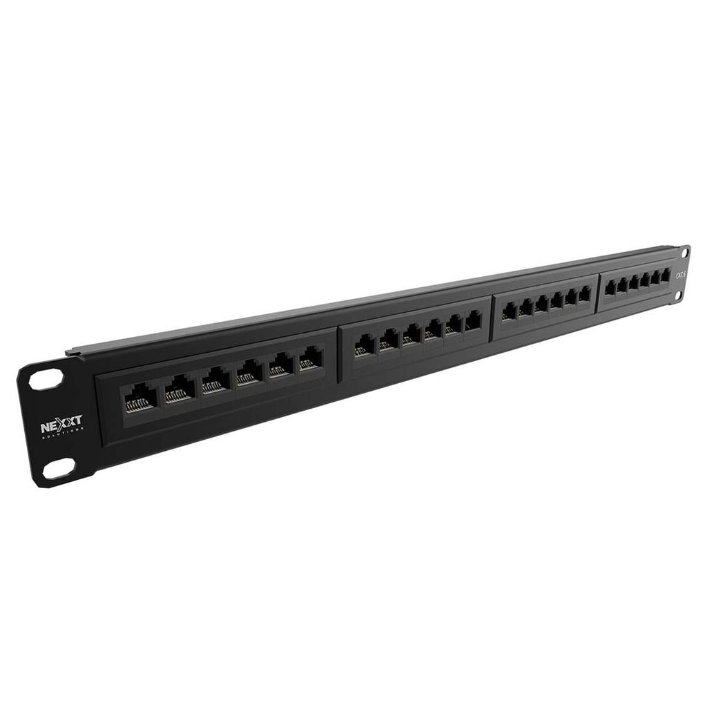 Patch Panel Nexxt Solutions Montaje en Rack Cat6 24-Port Negro AW191NXT06
