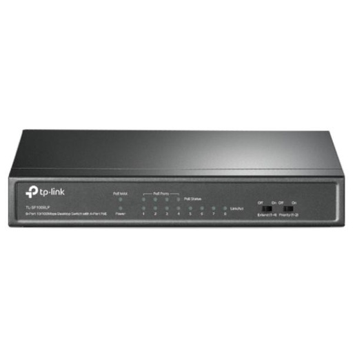 SWITCH TP LINK TL-SF1008LP(UN) 8 PUERTOS RJ45 4 PUERTOS POE 10/100 MBPS NO ADMINISTRABLE