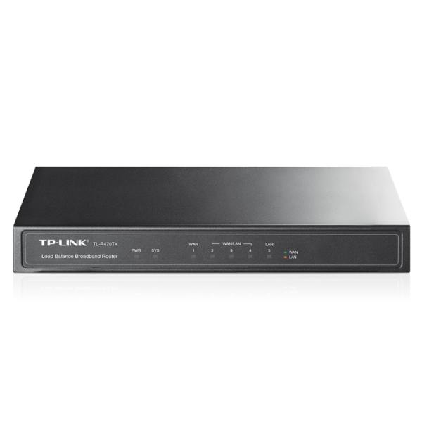 ROUTER DE BANDA ANCHA TP LINK TL-R470T+(UN) CABLEADO 10/100MBPS BALANCE DE CARGA CON 4 PUERTOS WAN