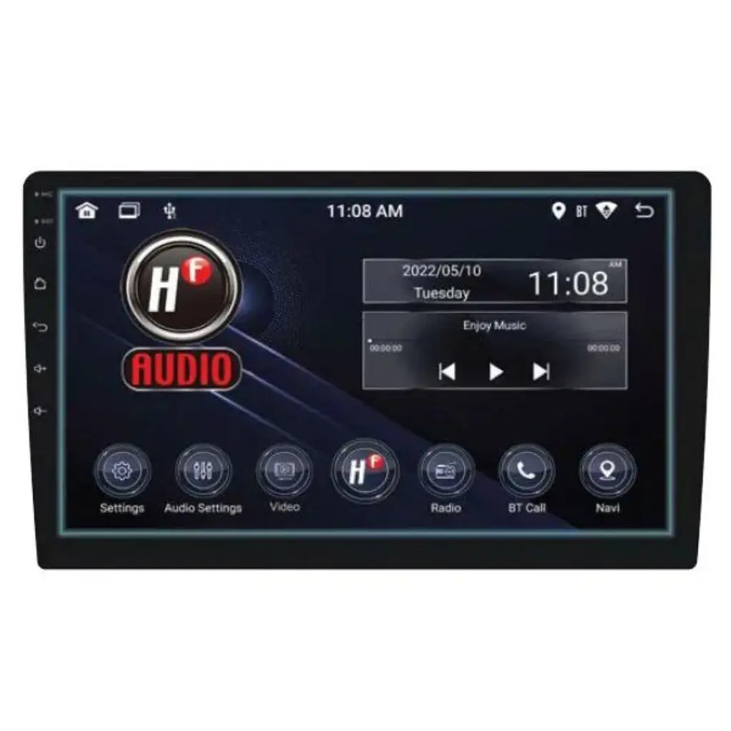 Radio de Carro HF Audio 10" Táctil Wi-Fi 64GB 2GB-RAM Android 14 HF-CUSTOM10CP