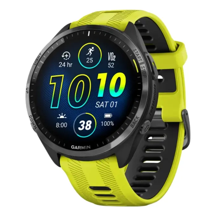 SmartWatch Garmin Forerunner 965 47mm Titanio DLC Gris Carbón Negro/Amarillo 010-02809-02