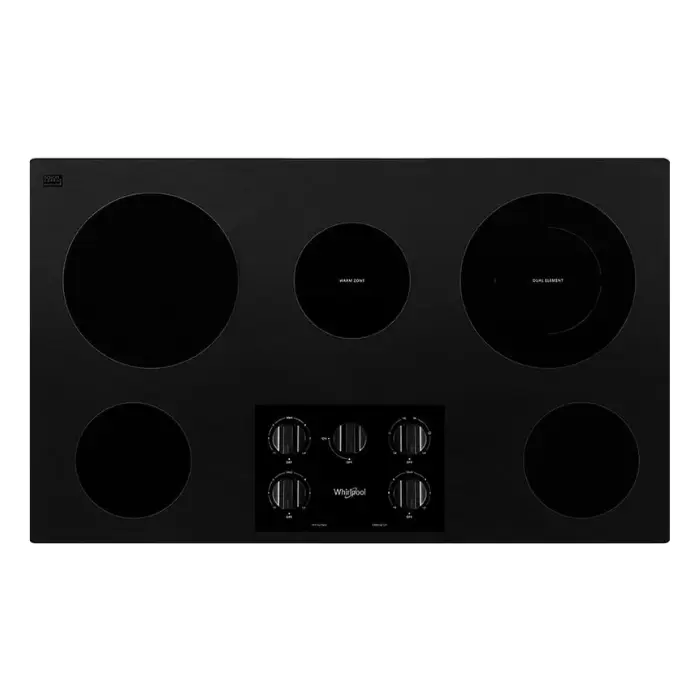 Plantilla Eléctrica Empotrable Whirlpool 36" 5 Quemadores Negra WCE55US6HB