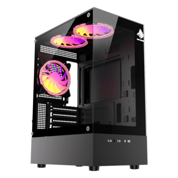 CASE RGB EAGLE WARRIOR CG70AHRA002C MINI TOWER VENTILADORES 3 DE 120MM CON VIDRIO FRONTAL Y LATERAL