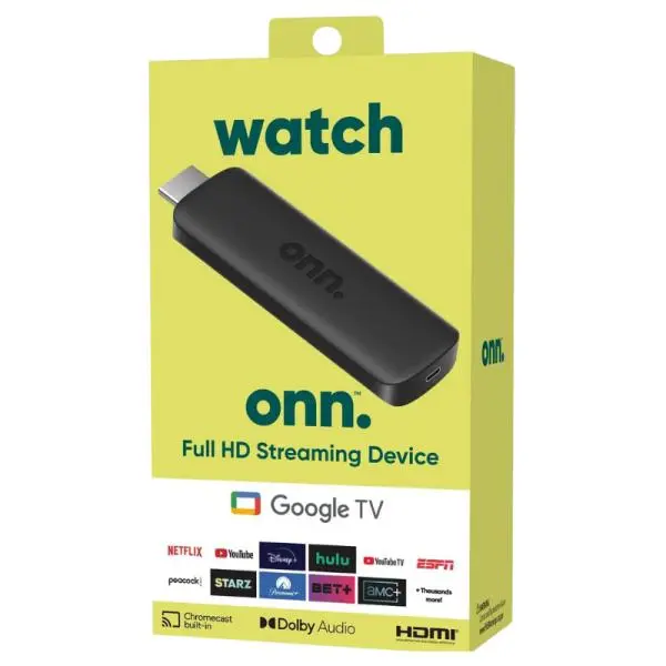 Dispositivo de Streaming Google TV Onn. FHD Negro ONN-2333A-B