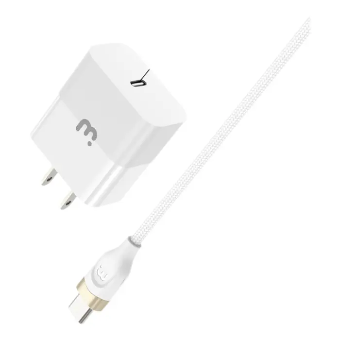Adaptador de Corriente MyBat Pro con Cable USB-C Carga Rápida Blanco RCGTRACCMO40W12
