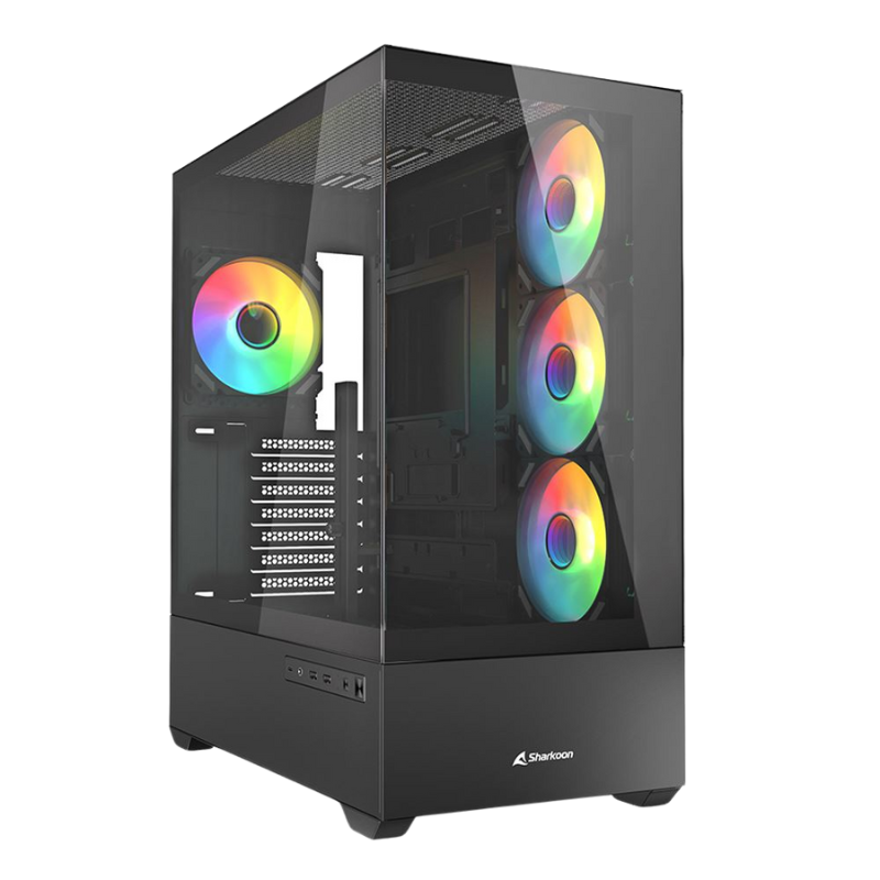 CASE RGB SHARKOON AK6 MID TOWER VENTILADORES 4 DE 120MM CON VIDRIO LATERAL 4044951041695