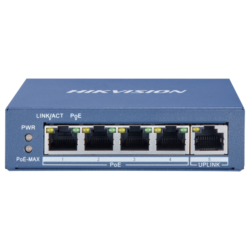 SWITCH HIKVISION DS-3E0505P-E/M(O-STD)(B) (E) 4 PUERTOS GIGABIT POE / 1 PUERTO UPLINK 1000 MBPS NO ADMINISTRABLE 301803375