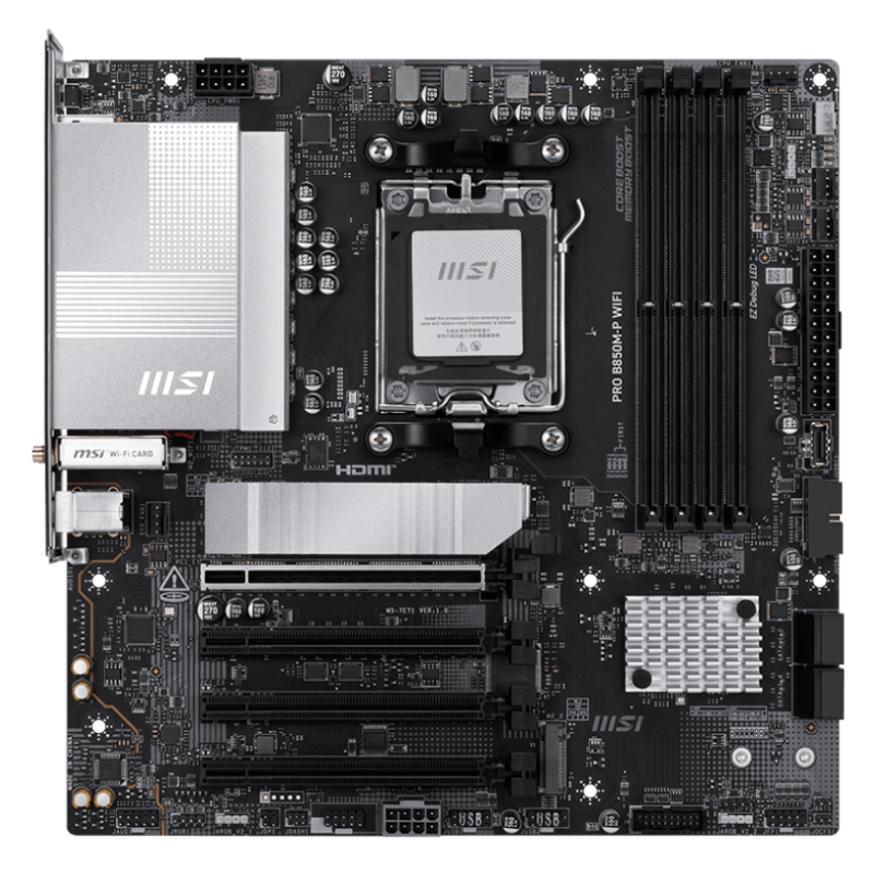 TARJETA MADRE MSI PRO B850M-P WIFI AM5 MICRO ATX DDR5 WIFI 7 / 5G LAN 911-7E71-001