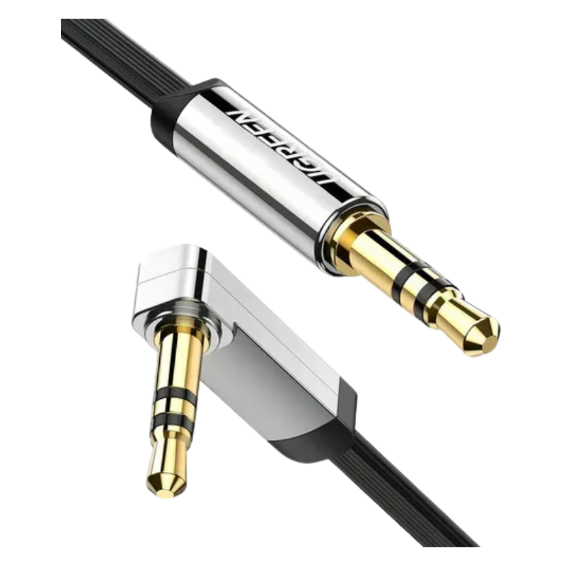 CABLE UGREEN AV119 3.5MM MACHO RECTO A MACHO ÁNGULO PLANO 3M 10728