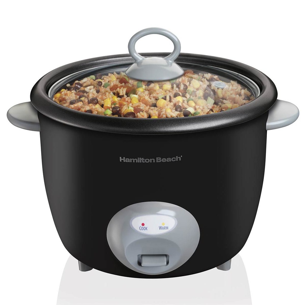 Hamilton Beach 20 Cup Blk Glass Lid Rice Ckr 37542
