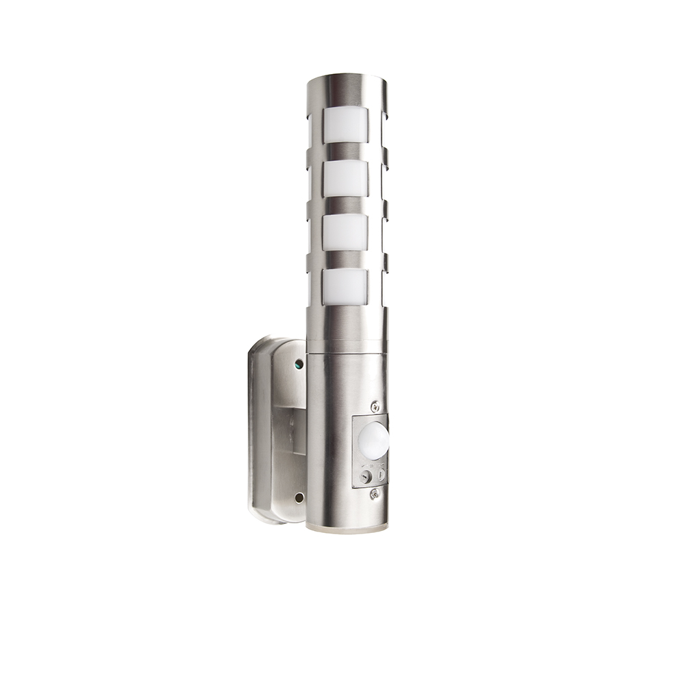 Arbotante con sensor, lamina de acero inoxidable