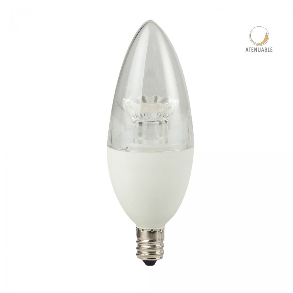 Bombillo tipo Vela atenuable de 6W 3000K E12