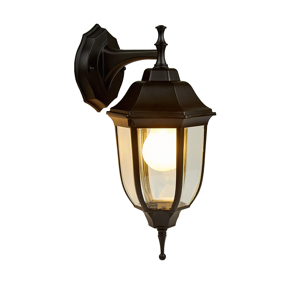 FAROL DE PARED ALUMINIO, NEGRO. E26