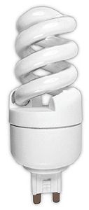 Bombillo fluorescente tipo espiral, Base G9, 10W, Luz 6500.