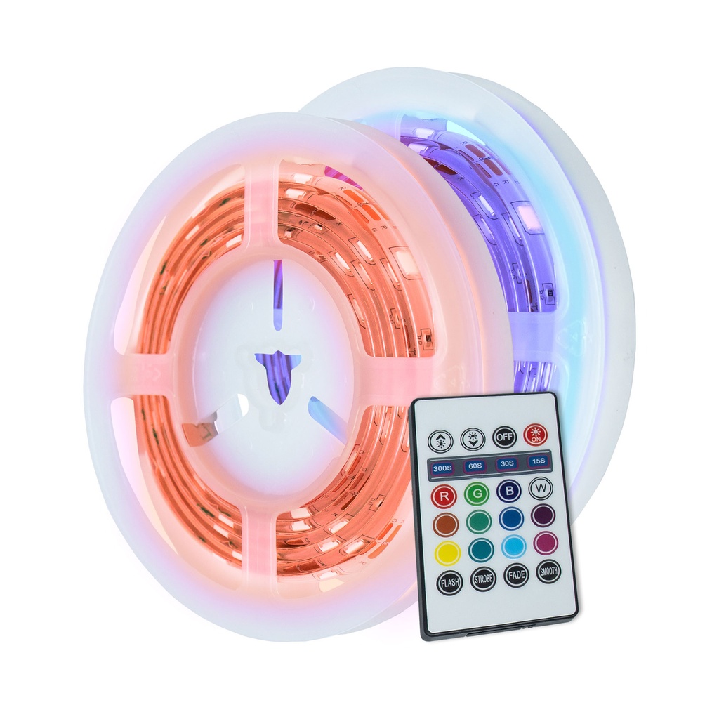 "Tira flexible 45 LEDs x metro 5050 SMD, interior, con adaptador, controlador y sensor de movimien