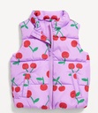 Chaleco acolchado resistente al agua con estampado de cerezas para niña🍒
