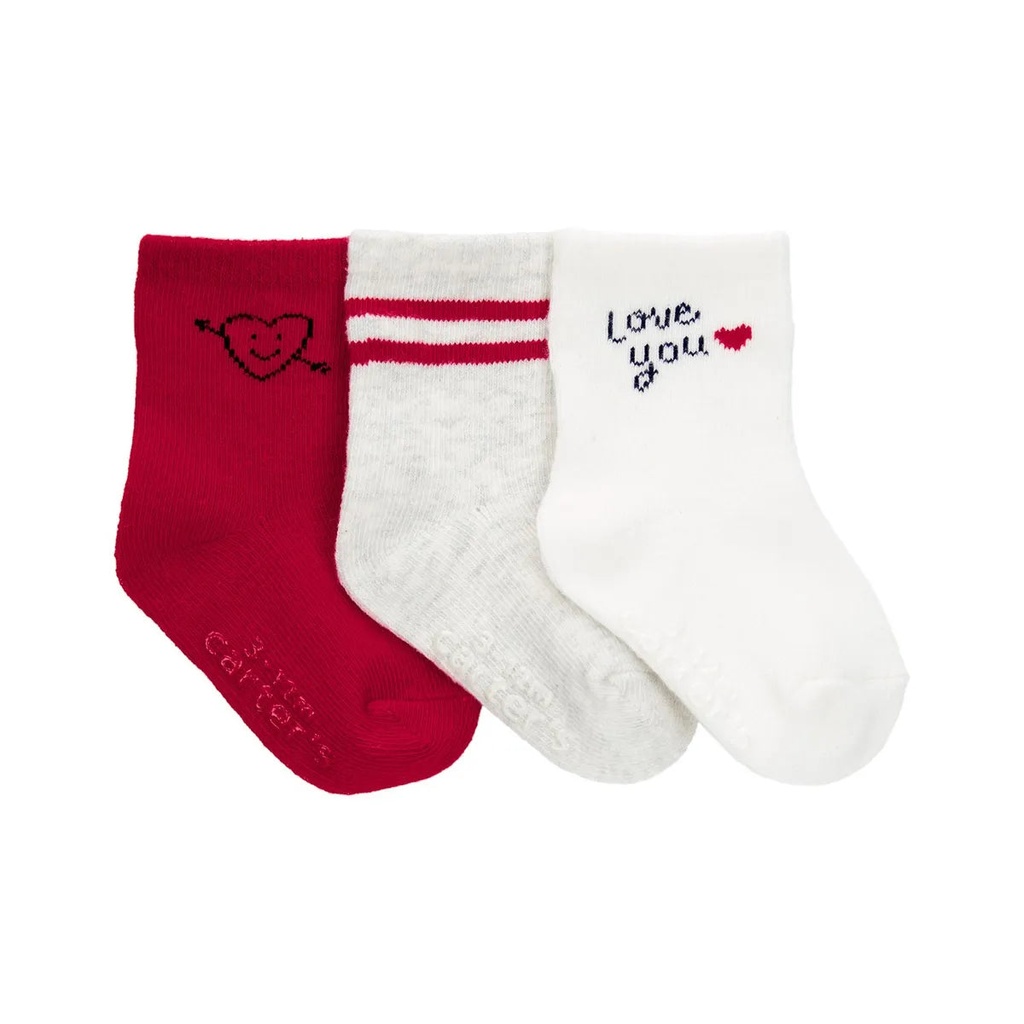 Set de 3 pares de medias love you