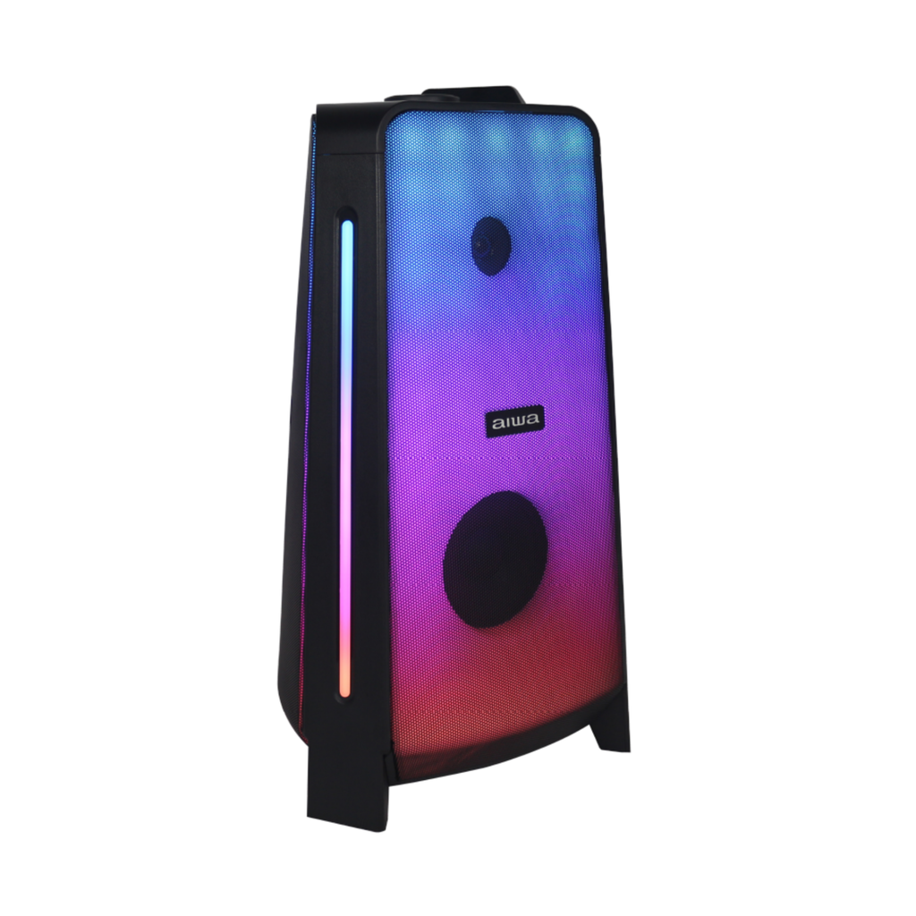 PARLANTE PORTATIL RECARGABLE 500W EFECTOS LUZ LED POK400LD AIWA AWPOK400LD