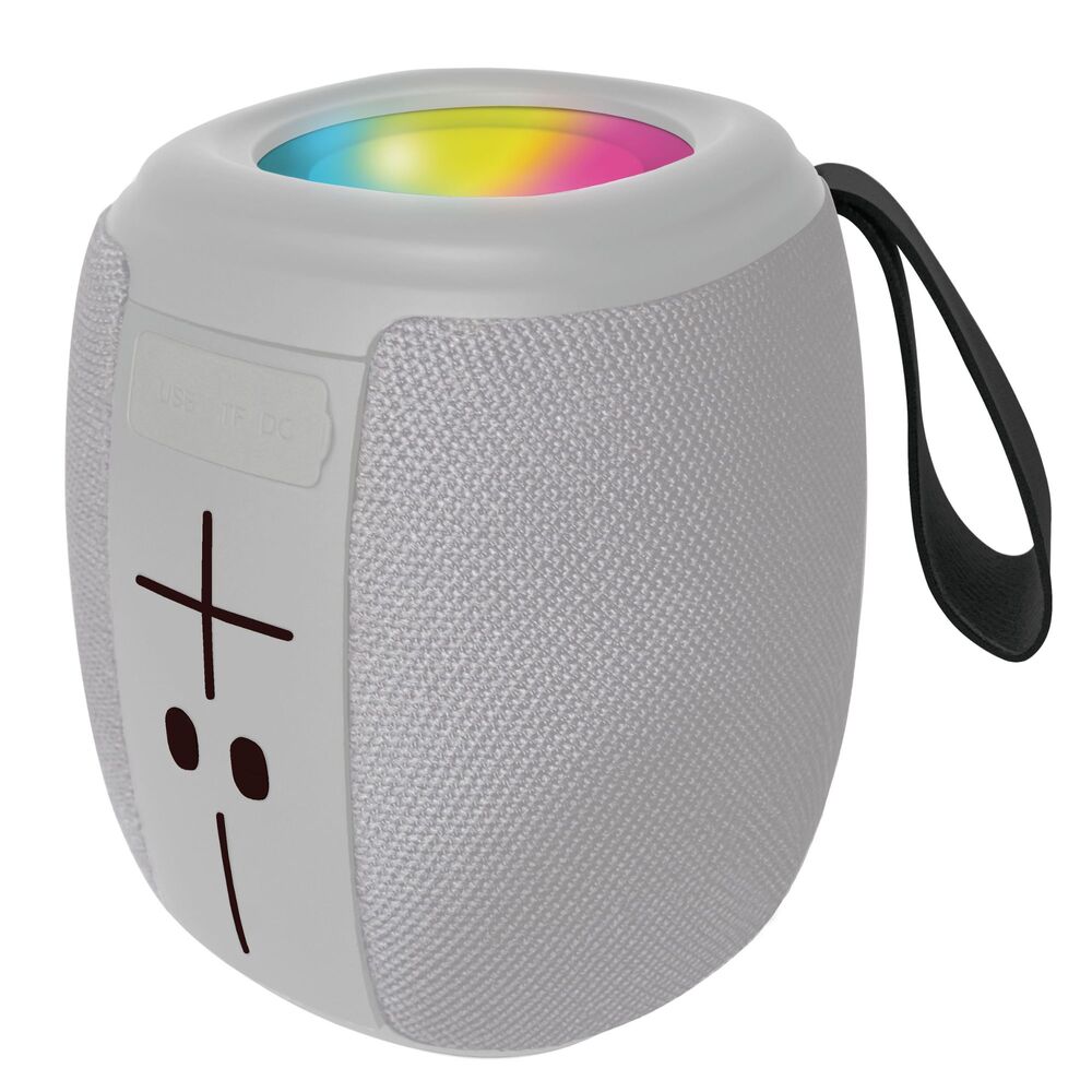 PARLANTE PORTATIL RECARGABLE CON LUZ 5W BT/FM/USB/AUX/TF-CARD 2HRS GRIS BC-AU-BS-225-GY BICONIC BC-AU-BS-225-GY