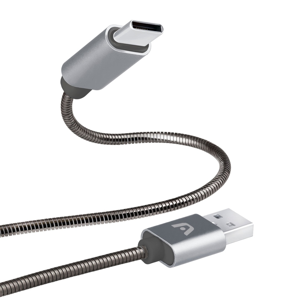 ARGOM CABLE TIPO C A USB 2.0 TRENZADO ARG-CB-0028GR