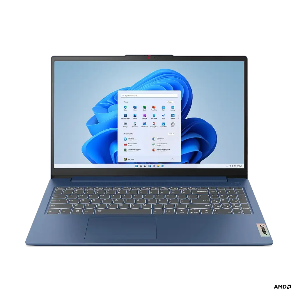 Laptop Lenovo IdeaPad Slim 3 15ABR8 15.6 Ryzen 5 512GB SSD 16GB-RAM DDR4 AMD Radeon Graphics Azul Win 11 Home 82XM016KGJ